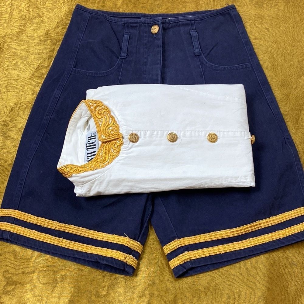 VINTAGE RETRO SET 2 PS SWITCH USA SHORT SIZE 5 BLOUSE SUZE M